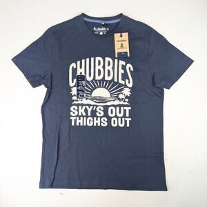 Chubbies Men's Small Navy "The No Brainer" Sky's Out Thighs Out Tee